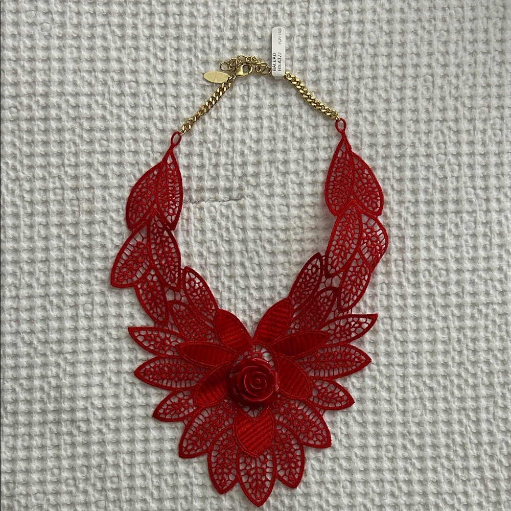 Anne Fontaine Red Floral Necklace